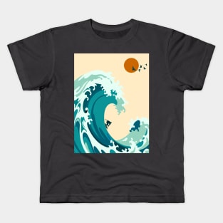 the waves at the beach side - illustration Kids T-Shirt